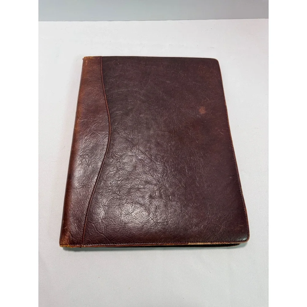 Giorgio Bernini Brown Genuine Leather Portfolio Document Organizer Padfolio